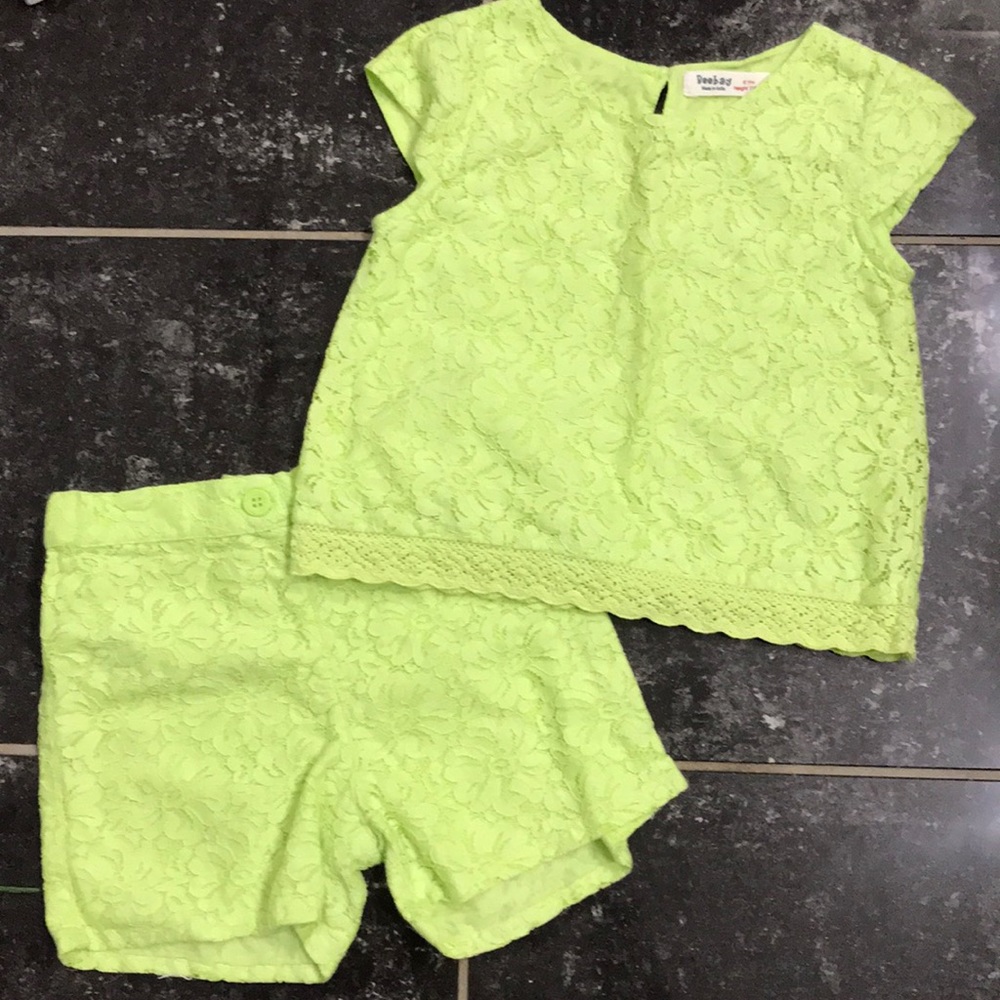 🐯Beebay Floral Lime Green Short Set